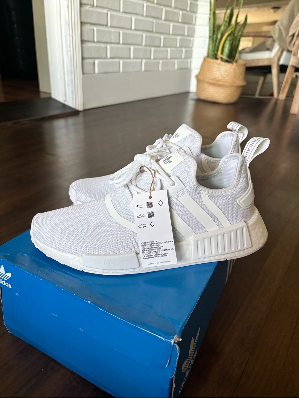 adidas Women White NMD_R1 Slip-On Athletic Sneakers